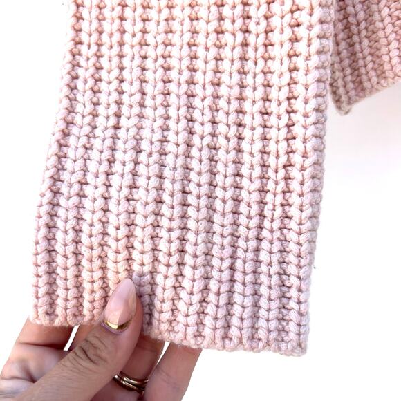 Vince Lofty Chunky Knit Turtleneck Sweater Cashmere Wool Sweater Small Pink - Picture 8 of 8